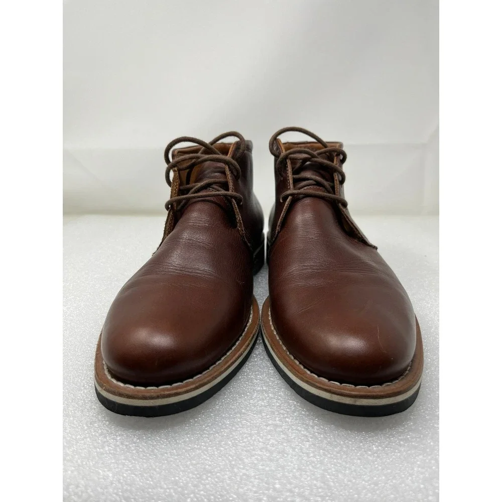 HELM The Hynes Mens 8.5  Brown Leather Chukka Boots M00522 Made in Brazil
